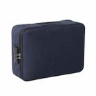 Large Capacity Multi-layers Foldable Fabric Document Storage Bag, Specification:Two Layers-Locked(Navy Blue) - 1