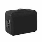 Large Capacity Multi-layers Foldable Fabric Document Storage Bag, Specification:Double Zipper-Locked(Black) - 1