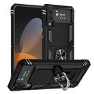 For Samsung Galaxy Z Flip4 Shockproof TPU + PC Phone Case with Holder(Black) - 1