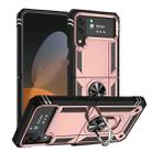 For Samsung Galaxy Z Flip4 Shockproof TPU + PC Phone Case with Holder(Rose Gold) - 1