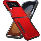 For Samsung Galaxy Z Flip4 Pioneer Armor Heavy Duty PC + TPU Phone Case(Red Black) - 1