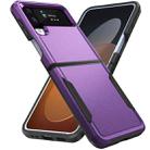 For Samsung Galaxy Z Flip4 Pioneer Armor Heavy Duty PC + TPU Phone Case(Purple Black) - 1