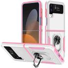 For Samsung Galaxy Z Flip4 Pioneer Armor PC + TPU Phone Case with Holder(White) - 1