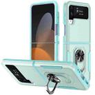 For Samsung Galaxy Z Flip4 Pioneer Armor PC + TPU Phone Case with Holder(Green) - 1