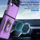 For Samsung Galaxy Z Flip4 Pioneer Armor PC + TPU Phone Case with Holder(Purple Black) - 3