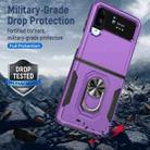 For Samsung Galaxy Z Flip4 Pioneer Armor PC + TPU Phone Case with Holder(Purple Black) - 4