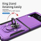 For Samsung Galaxy Z Flip4 Pioneer Armor PC + TPU Phone Case with Holder(Purple Black) - 6