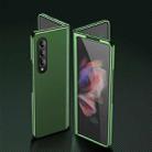 For Samsung Galaxy Z Fold4 Plating Leather Phone Case(Green) - 1