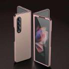 For Samsung Galaxy Z Fold4 Plating Leather Phone Case(Rose Gold) - 1