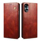 For Honor 70 Oil Wax Crazy Horse Texture Leather Phone Case(Brown) - 1