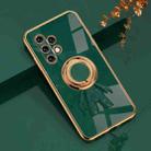 For Samsung Galaxy A32 6D Plating Astronaut Ring Kickstand Phone Case(Night Green) - 1