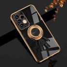 For Samsung Galaxy A52 6D Plating Astronaut Ring Kickstand Phone Case(Black) - 1