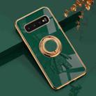 For Samsung Galaxy S10 6D Plating Astronaut Ring Kickstand Phone Case(Night Green) - 1