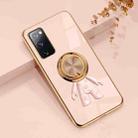 For Samsung Galaxy S20 6D Plating Astronaut Ring Kickstand Phone Case(Light Pink) - 1