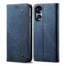 For Honor 70 Denim Texture Flip Leather Phone Case(Blue) - 1