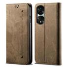 For Honor 70 Pro / 70 Pro+ Denim Texture Flip Leather Phone Case(Khaki) - 1