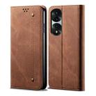 For Honor 70 Pro / 70 Pro+ Denim Texture Flip Leather Phone Case(Brown) - 1