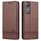For Xiaomi 12 Lite AZNS Magnetic Calf Texture Leather Phone Case(Dark Brown) - 1