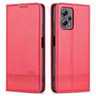 For Xiaomi Redmi Note 11T Pro / Poco X4 GT AZNS Magnetic Calf Texture Leather Phone Case(Red) - 1