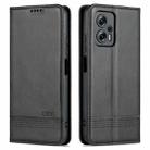 For Xiaomi Redmi Note 11T Pro / Poco X4 GT AZNS Magnetic Calf Texture Leather Phone Case(Black) - 1