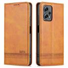 For Xiaomi Redmi Note 11T Pro / Poco X4 GT AZNS Magnetic Calf Texture Leather Phone Case(Light Brown) - 1
