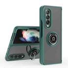 For Samsung Galaxy Z Fold4 Q Shadow 1 Series TPU + PC Holder Phone Case(Dark Green) - 1