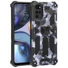 For Motorola Moto G22 Camouflage Armor Kickstand Magnetic Phone Case(Grey) - 1