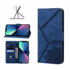 Geometric Mandala Embossed Leather Phone Case For iPhone 13 mini(Blue) - 1