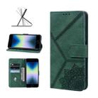 For iPhone SE 2022 / SE 2020 / 8 / 7 Geometric Mandala Embossed Leather Phone Case(Green) - 1
