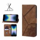 For iPhone SE 2022 / SE 2020 / 8 / 7 Geometric Mandala Embossed Leather Phone Case(Brown) - 1