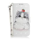For Galaxy A21 3D Painting Horizontal Flip Leather Case with Holder & Card Slot & Wallet & Lanyard(Cute cat) - 2