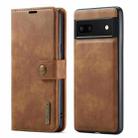 For Google Pixel 7 DG.MING Crazy Horse Texture Detachable Magnetic Leather Phone Case(Brown) - 1