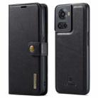 For OnePlus Ace & 10R DG.MING Crazy Horse Texture Detachable Magnetic Leather Phone Case(Black) - 1