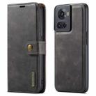 For OnePlus Ace & 10R DG.MING Crazy Horse Texture Detachable Magnetic Leather Phone Case(Grey) - 1