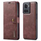 For OnePlus Ace & 10R DG.MING Crazy Horse Texture Detachable Magnetic Leather Phone Case(Red) - 1