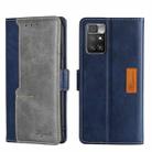 For Xiaomi Redmi 10 Contrast Color Side Buckle Leather Phone Case(Blue + Grey) - 1