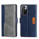 For Xiaomi Redmi Note 11 Pro 5G/Redmi Note 11 Pro+ 5G Contrast Color Side Buckle Leather Phone Case(Blue + Grey) - 1