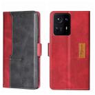 For Xiaomi Mix 4 Contrast Color Side Buckle Leather Phone Case(Red + Black) - 1