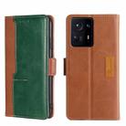 For Xiaomi Mix 4 Contrast Color Side Buckle Leather Phone Case(Light Brown + Green) - 1