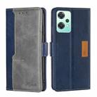 For OnePlus Nord CE 2 Lite 5G Contrast Color Side Buckle Leather Phone Case(Blue + Grey) - 1