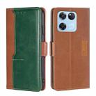 For OnePlus Ace Racing Contrast Color Side Buckle Leather Phone Case(Light Brown + Green) - 1