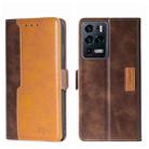 For ZTE Axon 30 Ultra Contrast Color Side Buckle Leather Phone Case(Dark Brown + Gold) - 1