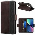 For iPhone 14 Stitching Magnetic RFID Leather Case (Coffee) - 1