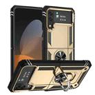 For Samsung Galaxy Z Flip4 Shockproof TPU + PC Protective Case with 360 Degree Rotating Holder(Gold) - 1