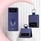 For Samsung Galaxy Z Flip4 Skin Feel Folding Phone Case with Drawstring Key Chain(Blue) - 1