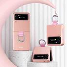 For Samsung Galaxy Z Flip4 Skin Feel Folding Phone Case with Drawstring Key Chain(Rose Gold) - 1