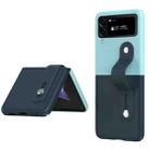 For Samsung Galaxy Z Flip4 Skin Contrast Wristband Folding Phone Case(Ice Blue + Dark Blue) - 1