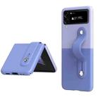 For Samsung Galaxy Z Flip4 Skin Contrast Wristband Folding Phone Case(Sky Blue + Light Purple) - 1