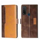 For TCL 20 R 5G/Bremen/20 AX 5G Contrast Color Side Buckle Leather Phone Case(Dark Brown + Gold) - 1