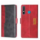 For Infinix Hot 8/Hot 8 Lite/Tecno Camon 12 Contrast Color Side Buckle Leather Phone Case(Red + Black) - 1